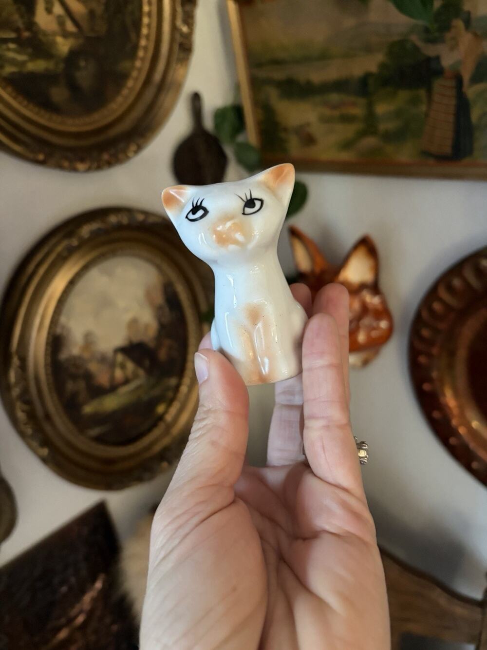 Vintage Midcentury Ceramic Siamese Cat Salt Shaker Kitten Salt Shaker MCM